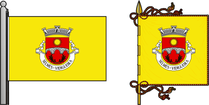 Bandeira e estandarte da freguesia de Selmes - Selmes civil parish, flag and banner