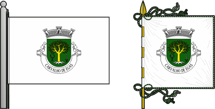 Bandeira e estandarte da antiga freguesia de Carvalho de Egas - Carvalho de Egas former civil parish, flag and banner