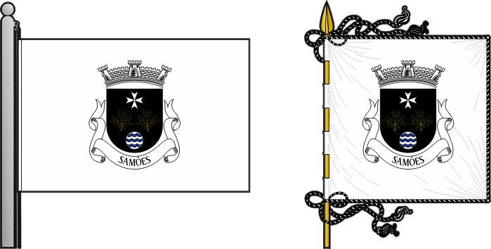 Bandeira e estandarte da freguesia de Samões - Samões civil parish, flag and banner