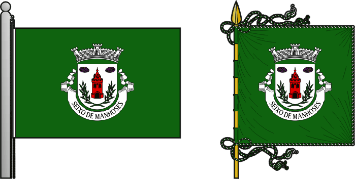 Bandeira e estandarte da freguesia de Seixo de Manhoses - Seixo de Manhoses civil parish, flag and banner