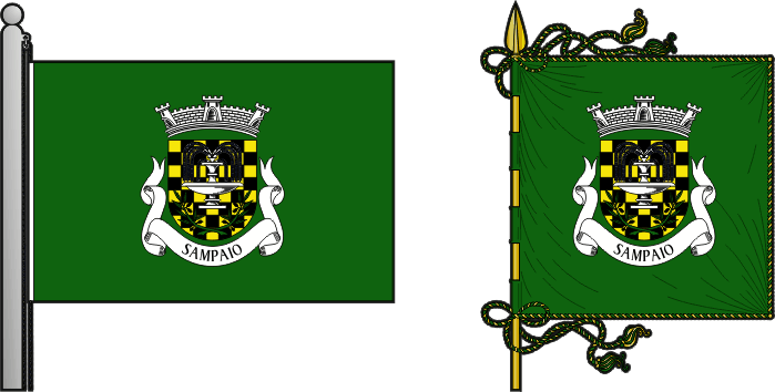 Bandeira e estandarte da freguesia de Sampaio - Sampaio civil parish, flag and banner