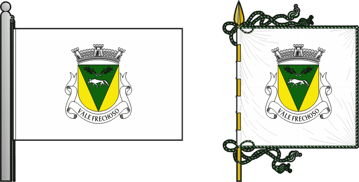 Bandeira e estandarte da freguesia de Vale Frechoso - Vale Frechoso civil parish, flag and banner Bandeira e estandarte da freguesia de Vale Frechoso - Vale Frechoso civil parish, flag and banner