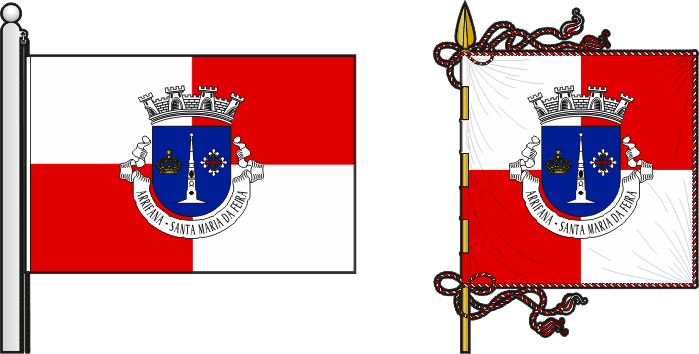 Bandeira e estandarte da freguesia de Arrifana - Arrifana civil parish, flag and banner