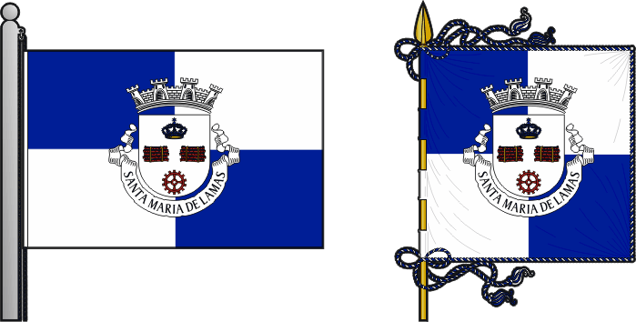 Bandeira e estandarte da freguesia de Santa Maria de Lamas - Santa Maria de Lamas civil parish, flag and banner Bandeira e estandarte da freguesia de Santa Maria de Lamas - Santa Maria de Lamas civil parish, flag and banner