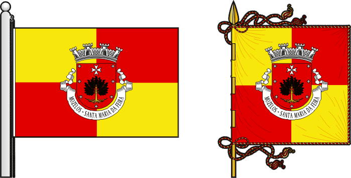 Bandeira e estandarte da freguesia de Mozelos - Mozelos civil parish, flag and banner