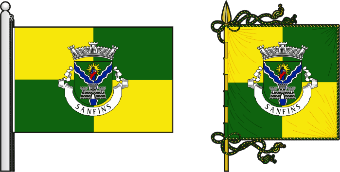 Bandeira e estandarte da antiga freguesia de Sanfins - Sanfins former civil parish, flag and banner