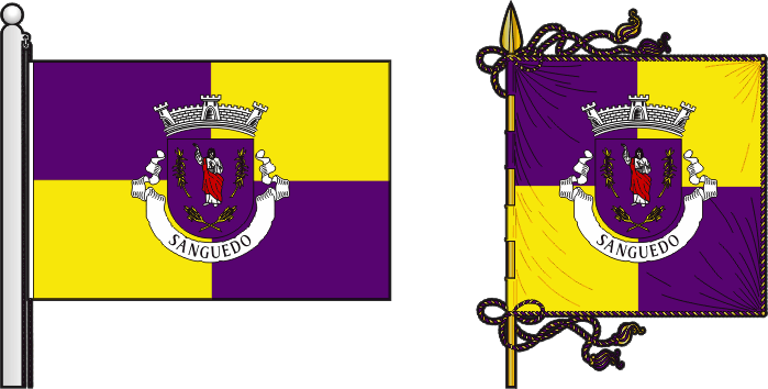 Bandeira e estandarte da freguesia de Sanguedo - Sanguedo civil parish, flag and banner Bandeira e estandarte da freguesia de Sanguedo - Sanguedo civil parish, flag and banner