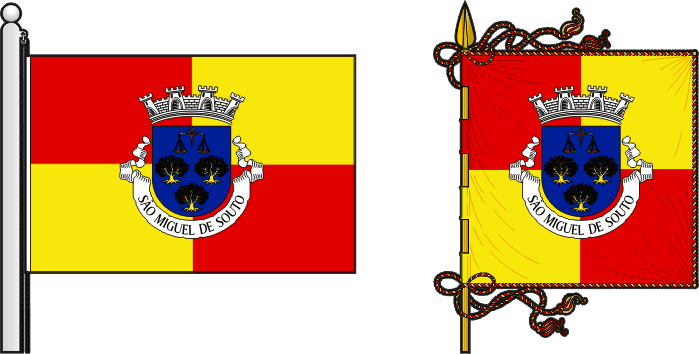 Bandeira e estandarte da antiga freguesia de São Miguel de Souto - São Miguel de Souto former civil parish, flag and banner