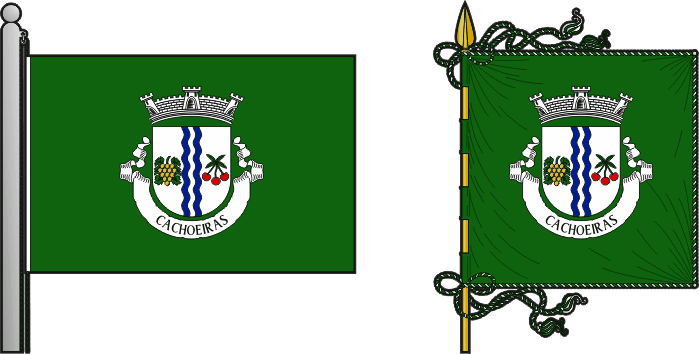 Bandeira e estandarte da antiga freguesia de Cachoeiras - Cachoeiras former civil parish, flag and banner