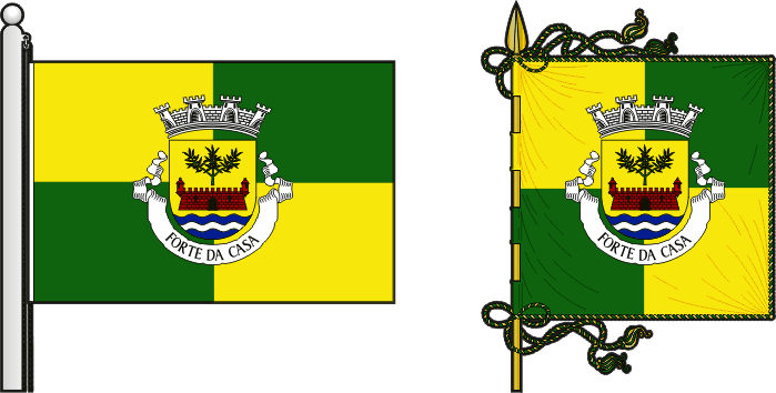 Bandeira e estandarte da antiga freguesia de Forte da Casa - Forte da Casa former civil parish, flag and banner