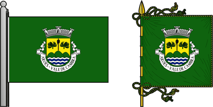 Bandeira e estandarte da freguesia de Arões - Arões civil parish, flag and banner