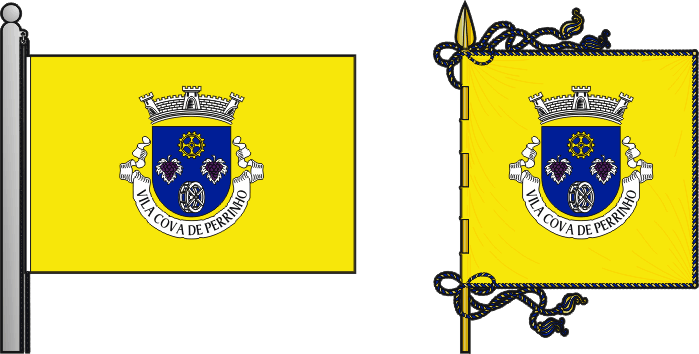 Bandeira e estandarte da antiga freguesia de Vila Cova de Perrinho - Vila Cova de Perrinho former civil parish, flag and banner