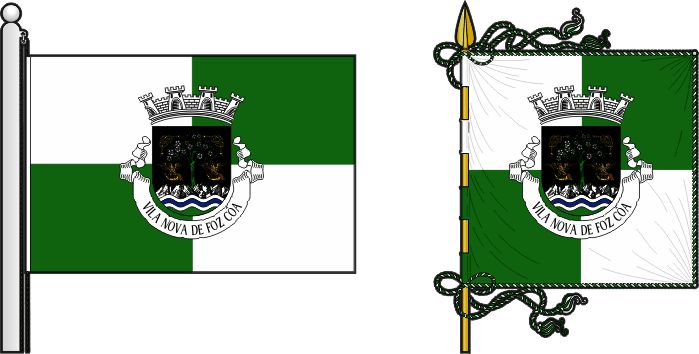 Bandeira e estandarte do Município de Vila Nova de Foz Côa - Vila Nova de Foz Côa municipal flag and banner Bandeira e estandarte do Município de Vila Nova de Foz Côa - Vila Nova de Foz Côa municipal flag and banner