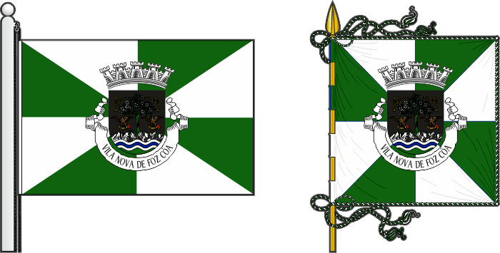 Bandeira e estandarte do Município de Vila Nova de Foz Côa - Vila Nova de Foz Côa municipal flag and banner Bandeira e estandarte do Município de Vila Nova de Foz Côa - Vila Nova de Foz Côa municipal flag and banner