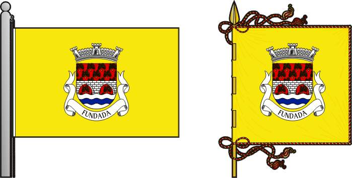 Bandeira e estandarte da freguesia de Fundada - Fundada civil parish, flag and banner
