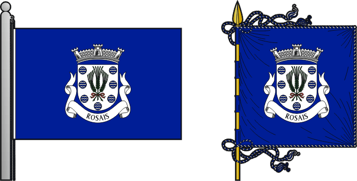 Bandeira e estandarte da freguesia de Rosais - Rosais civil parish, flag and banner