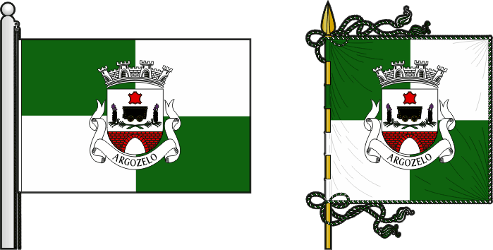 Bandeira e estandarte da freguesia de Argozelo - Argozelo civil parish, flag and banner