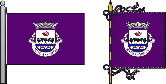 Bandeira e estandarte da freguesia de Matela - Matela civil parish, flag and banner