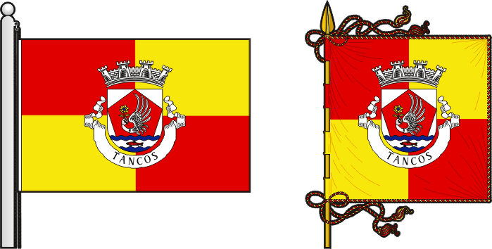 Bandeira e estandarte da freguesia de Tancos - Tancos civil parish, flag and banner Bandeira e estandarte da freguesia de Tancos - Tancos civil parish, flag and banner