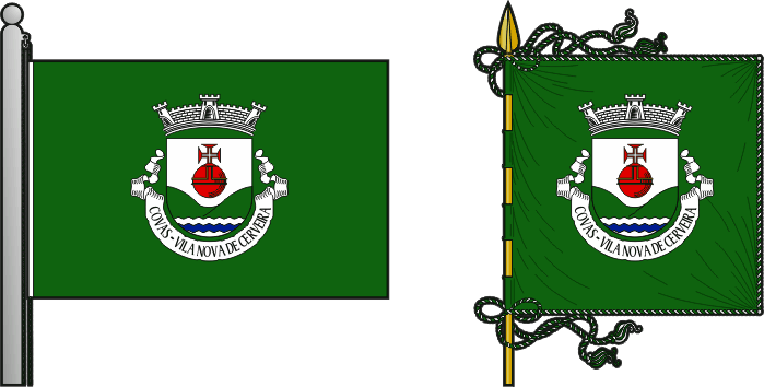 Bandeira e estandarte da freguesia de Covas - Covas civil parish, flag and banner