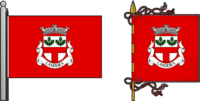 Bandeira e estandarte da freguesia de Landeira - Landeira civil parish, flag and banner