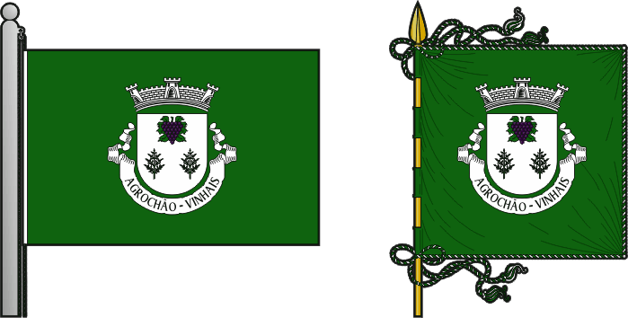 Bandeira e estandarte da freguesia de Agrochão - Agrochão civil parish, flag and banner Bandeira e estandarte da freguesia de Agrochão - Agrochão civil parish, flag and banner