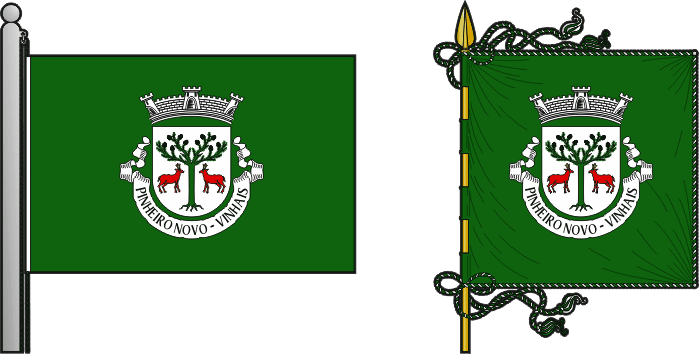 Bandeira e estandarte da antiga freguesia de Pinheiro Novo - Pinheiro Novo former civil parish, flag and banner Bandeira e estandarte da antiga freguesia de Pinheiro Novo - Pinheiro Novo former civil parish, flag and banner