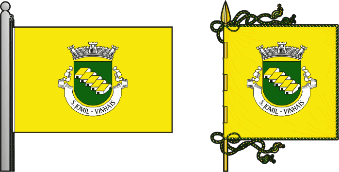 Bandeira e estandarte da antiga freguesia de São Jomil - São Jomil former civil parish, flag and banner Bandeira e estandarte da antiga freguesia de São Jomil - São Jomil former civil parish, flag and banner