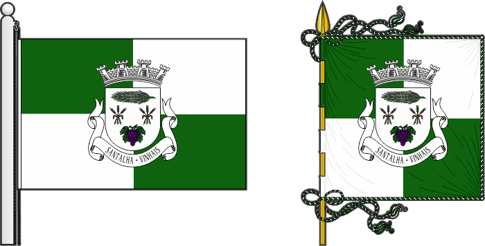 Bandeira e estandarte da freguesia de Santalha - Santalha civil parish, flag and banner Bandeira e estandarte da freguesia de Santalha - Santalha civil parish, flag and banner