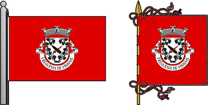 Bandeira e estandarte da freguesia de Vinhais - Vinhais civil parish, flag and banner Bandeira e estandarte da freguesia de Vinhais - Vinhais civil parish, flag and banner
