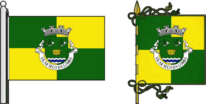 Bandeira e estandarte da freguesia de Vilar Seco da Lomba - Vilar Seco da Lomba civil parish, flag and banner Bandeira e estandarte da freguesia de Vilar Seco da Lomba - Vilar Seco da Lomba civil parish, flag and banner