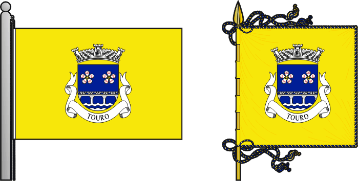 Bandeira e estandarte da freguesia de Touro - Touro civil parish, flag and banner Bandeira e estandarte da freguesia de Touro - Touro civil parish, flag and banner