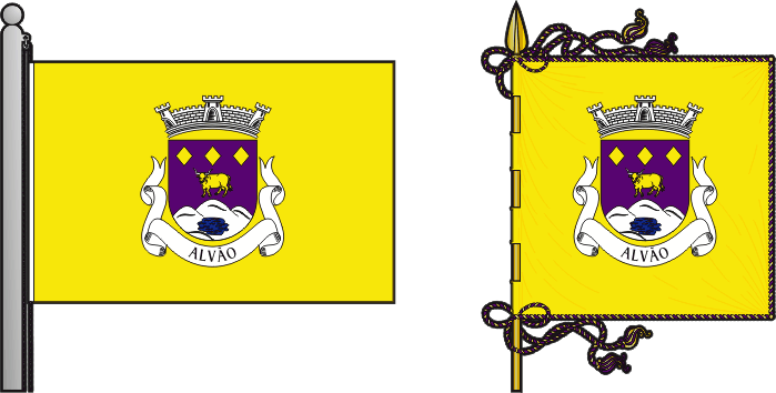 Bandeira e estandarte da Freguesia de Alvão - Alvão civil parish, flag and banner