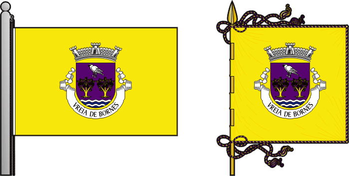 Bandeira e estandarte da freguesia de Vreia de Bornes - Vreia de Bornes civil parish, flag and banner