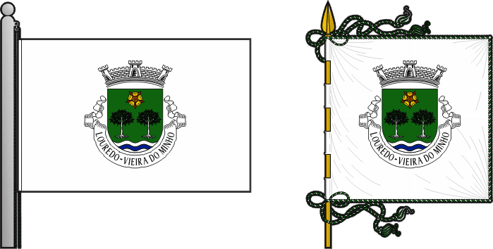 Bandeira e estandarte da freguesia de Louredo - Louredo civil parish, flag and banner