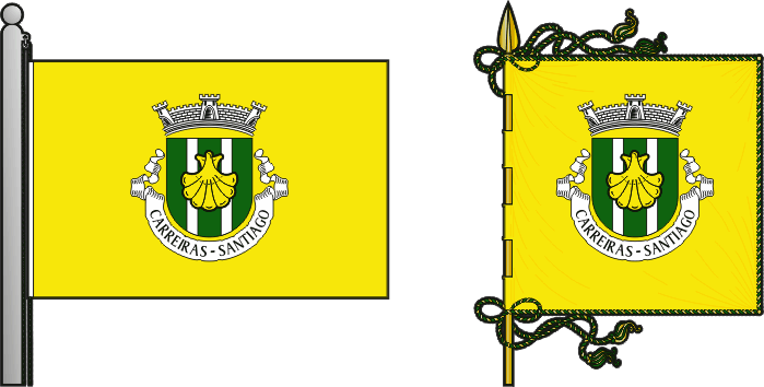 Bandeira e estandarte da antiga freguesia de Carreiras (Santiago) - Carreiras (Santiago) former civil parish, flag and banner
