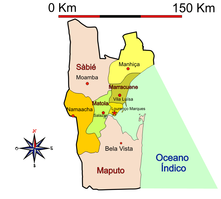 Mapa adminstrativo do distrito de Lourenço Marques - Lourenço Marques district administrative map