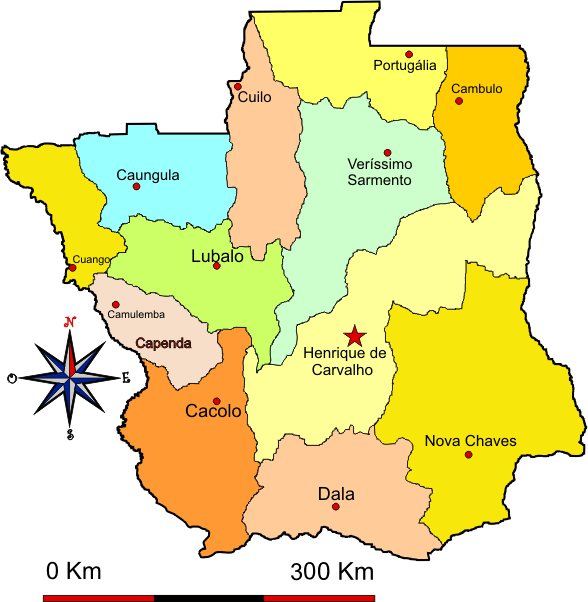 Mapa adminstrativo do distrito da Lunda em 1971 - Lunda district administrative map in 1971 Mapa adminstrativo do distrito da Lunda em 1971 - Lunda district administrative map in 1971