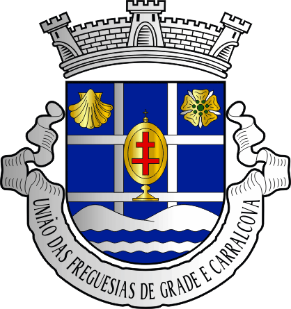 Brasão da União das freguesias de Grade e Carralcova - Grade and Carralcova civil parishes union coat-of-arms Brasão da União das freguesias de Grade e Carralcova - Grade and Carralcova civil parishes union coat-of-arms
