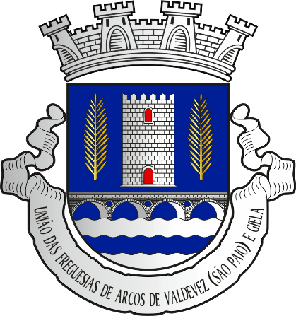 Brasão da União das freguesias de Arcos de Valdevez (São Paio) e Giela - Arcos de Valdevez (São Paio) and Giela civil parishes union coat-of-arms Brasão da União das freguesias de Arcos de Valdevez (São Paio) e Giela - Arcos de Valdevez (São Paio) and Giela civil parishes union coat-of-arms