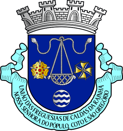 Brasão da União das freguesias de Caldas da Rainha – Nossa Senhora do Pópulo, Coto e São Gregório - Caldas da Rainha – Nossa Senhora do Pópulo, Coto and São Gregório civil parishes union coat-of-arms Brasão da União das freguesias de Caldas da Rainha – Nossa Senhora do Pópulo, Coto e São Gregório - Caldas da Rainha – Nossa Senhora do Pópulo, Coto and São Gregório civil parishes union coat-of-arms