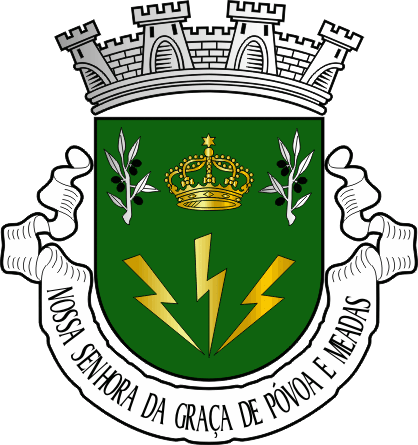 Brasão da freguesia de Nossa Senhora da Graça de Póvoa e Meadas - Nossa Senhora da Graça de Póvoa and Meadas civil parish, coat-of-arms