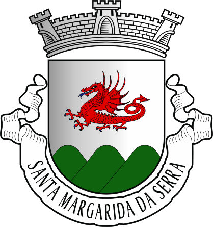 Brasão da antiga freguesia de Santa Margarida da Serra - Santa Margarida da Serra former civil parish, coat-of-arms Brasão da antiga freguesia de Santa Margarida da Serra - Santa Margarida da Serra former civil parish, coat-of-arms