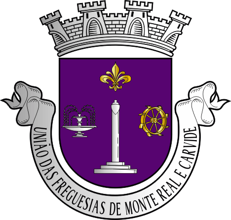 Brasão da União das freguesias de Monte Real e Carvide - Monte Real and Carvide civil parishes union coat-of-arms