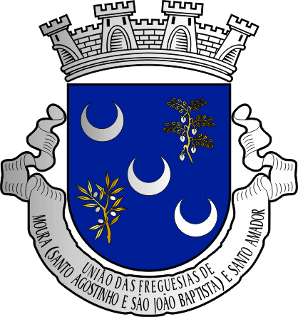 Brasão da União das freguesias de Moura (Santo Agostinho e São João Baptista) e Santo Amador - Moura (Santo Agostinho and São João Baptista) and Santo Amador civil parishes union coat-of-arms Brasão da União das freguesias de Moura (Santo Agostinho e São João Baptista) e Santo Amador - Moura (Santo Agostinho and São João Baptista) and Santo Amador civil parishes union coat-of-arms