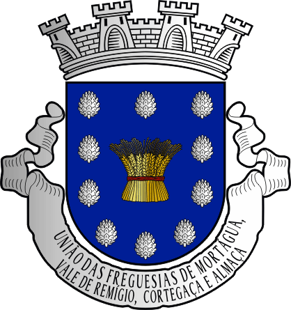 Brasão da União das freguesias de Mortágua, Vale de Remígio, Cortegaça e Almaça - Mortágua, Vale de Remígio, Cortegaça and Almaça civil parishes union coat-of-arms