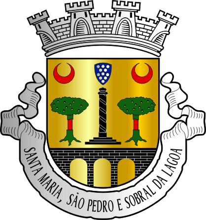 Brasão da Freguesia de Santa Maria, São Pedro e Sobral da Lagoa - Santa Maria, São Pedro and Sobral da Lagoa civil parish, coat-of-arms Brasão da Freguesia de Santa Maria, São Pedro e Sobral da Lagoa - Santa Maria, São Pedro and Sobral da Lagoa civil parish, coat-of-arms