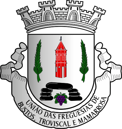 Brasão da União das freguesias de Bustos, Troviscal e Mamarrosa - Bustos, Troviscal and Mamarrosa civil parishes union coat-of-arms