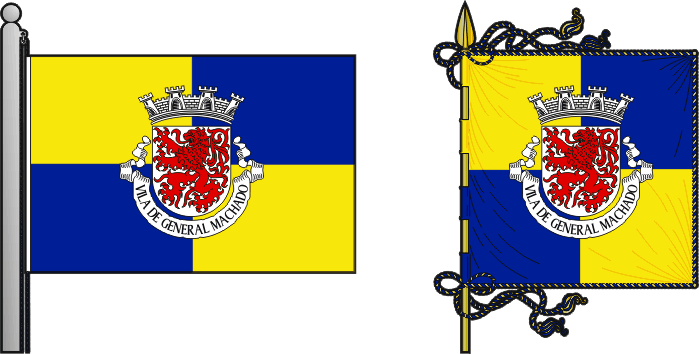 Bandeira e estandarte do Concelho de General Machado - General Machado municipal flag and banner