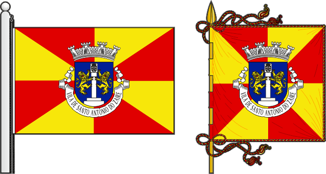 Bandeira e estandarte do Concelho de Santo António do Zaire - Santo António do Zaire municipal flag and banner Bandeira e estandarte do Concelho de Santo António do Zaire - Santo António do Zaire municipal flag and banner